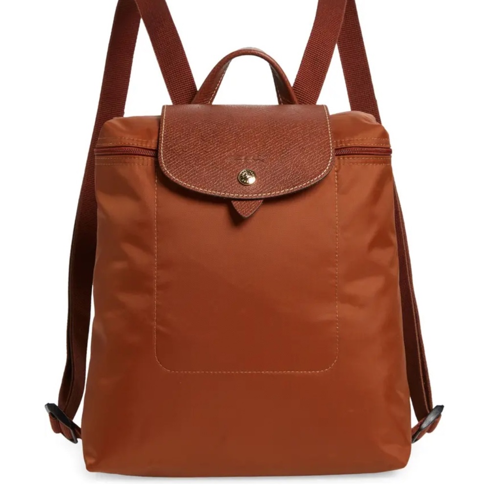 Longchamp Le Pliage Backpack in Cognac/Brown